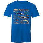 Sea Creatures - Mens T-Shirt Bright Royal Mens T-shirt animal Printed In Australia