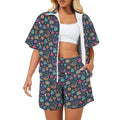 Space Arcade Women's Windbreaker Short Set 2XL Women's Windbreaker Short Set Games Printed Offshore Retro Space