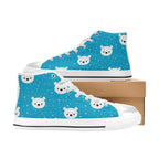 Bears On Blue - Kids' High Top Canvas Shoes Kids High Top Canvas Shoes animal Printed Offshore