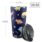 Dinosaurs - 20oz Mobile Tumbler with Lid (Black Lock) 20oz Travel Mug animal Printed Offshore