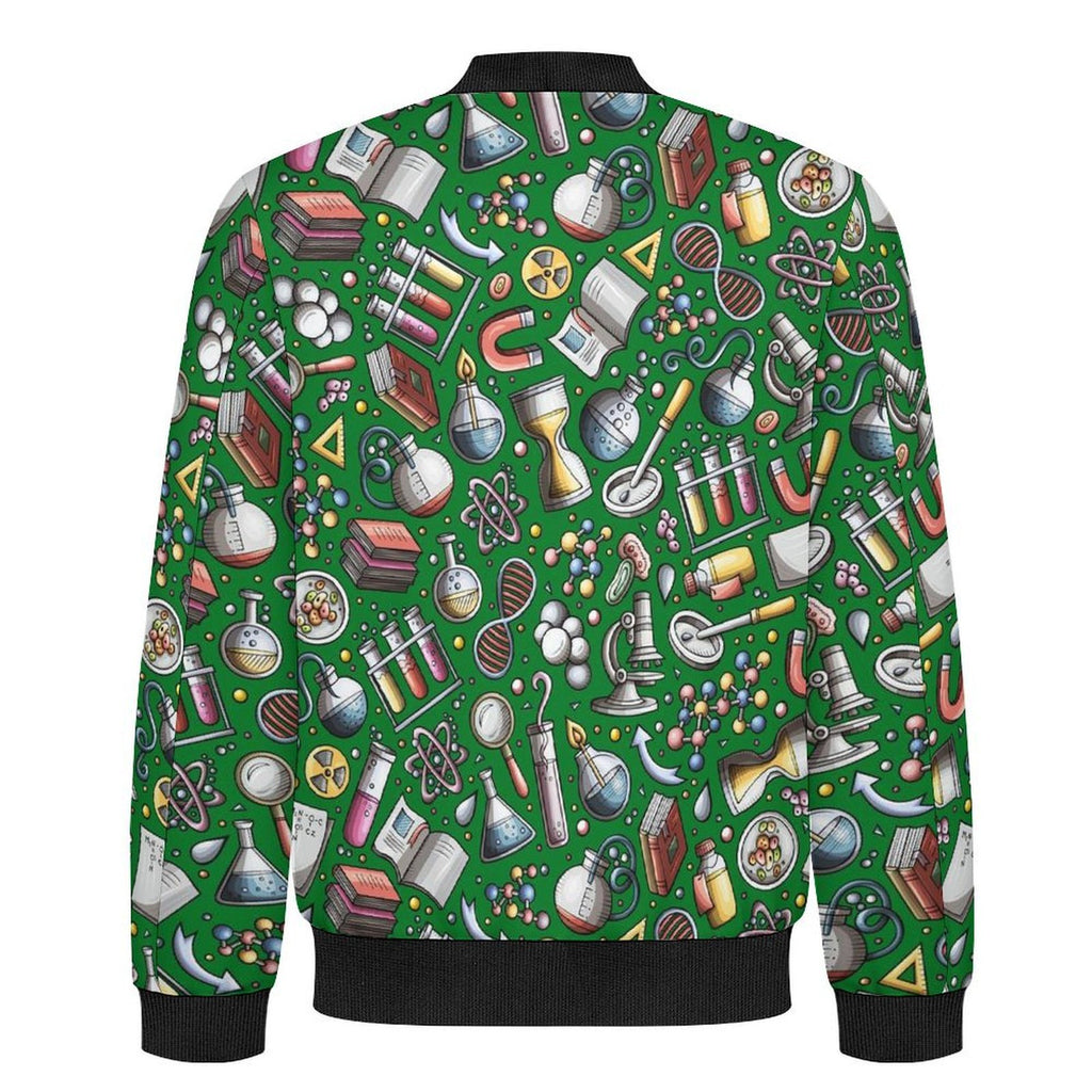 Science Love Men's Casual Zip‑Up Bomber Jacket