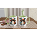 Personalised Good Vibes Only, Hippie Mushroom With Sunglasses 11oz Ceramic Mug Personalised 11oz Mug Globally Fulfilled Positivity