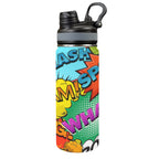 Comic Book 2 - Insulated Water Bottle with Dual-Use Lid (18oz) One Size Insulated Water Bottle with Dual-Use Lid (18oz) comic Printed Offshore