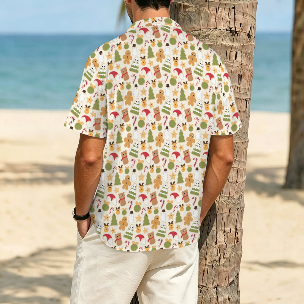 Cute Christmas Men's Crinkle Hawaiian Shirt