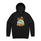 Hello Sunshine, Beach Van - Mens Hoodie Black Mens Hoodie Printed In Australia Summer