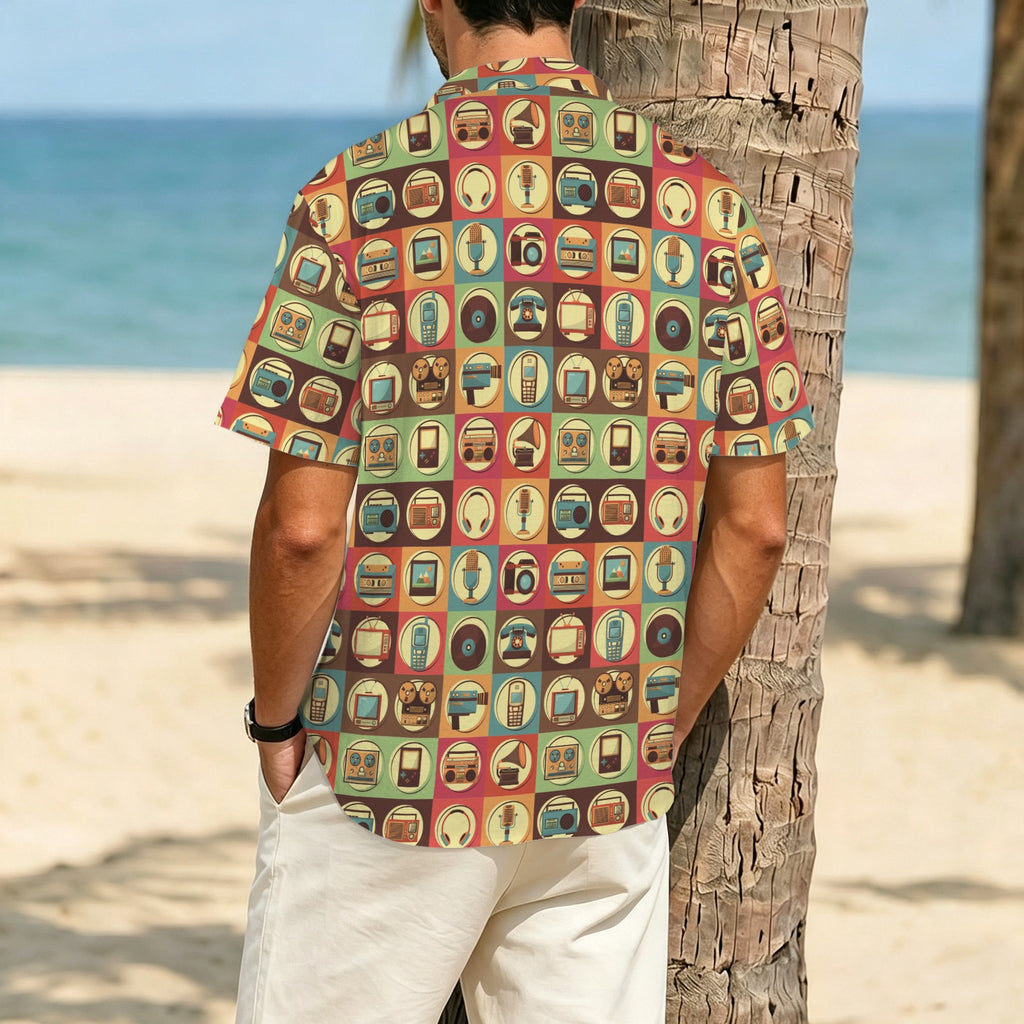 Retro Life Men's Crinkle Hawaiian Shirt