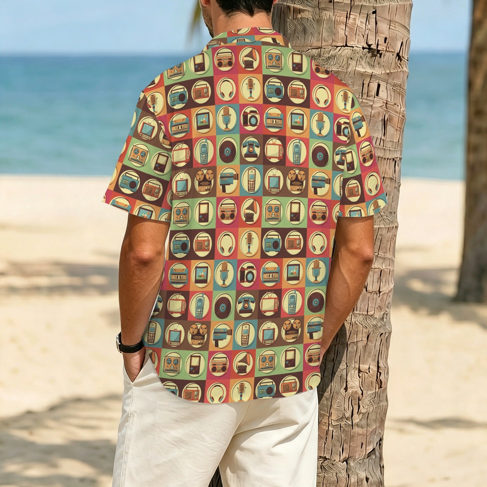 Retro Life Men's Crinkle Hawaiian Shirt