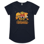 The Diet Starts Tomorrow, Hamburger, Pizza, Fries - Womens Scoop Neck T-Shirt Navy Womens Scoop Neck T-shirt Food Printed In Australia