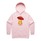 UFO, Here For The Cats - Womens Hoodie Pink Womens Hoodie animal Printed In Australia Sci Fi