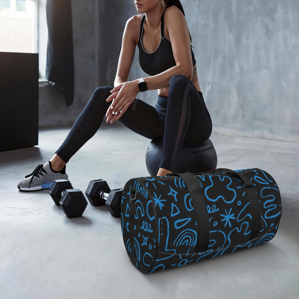 Blue Squiggle Duffle Bag Duffle Bag Printed Offshore