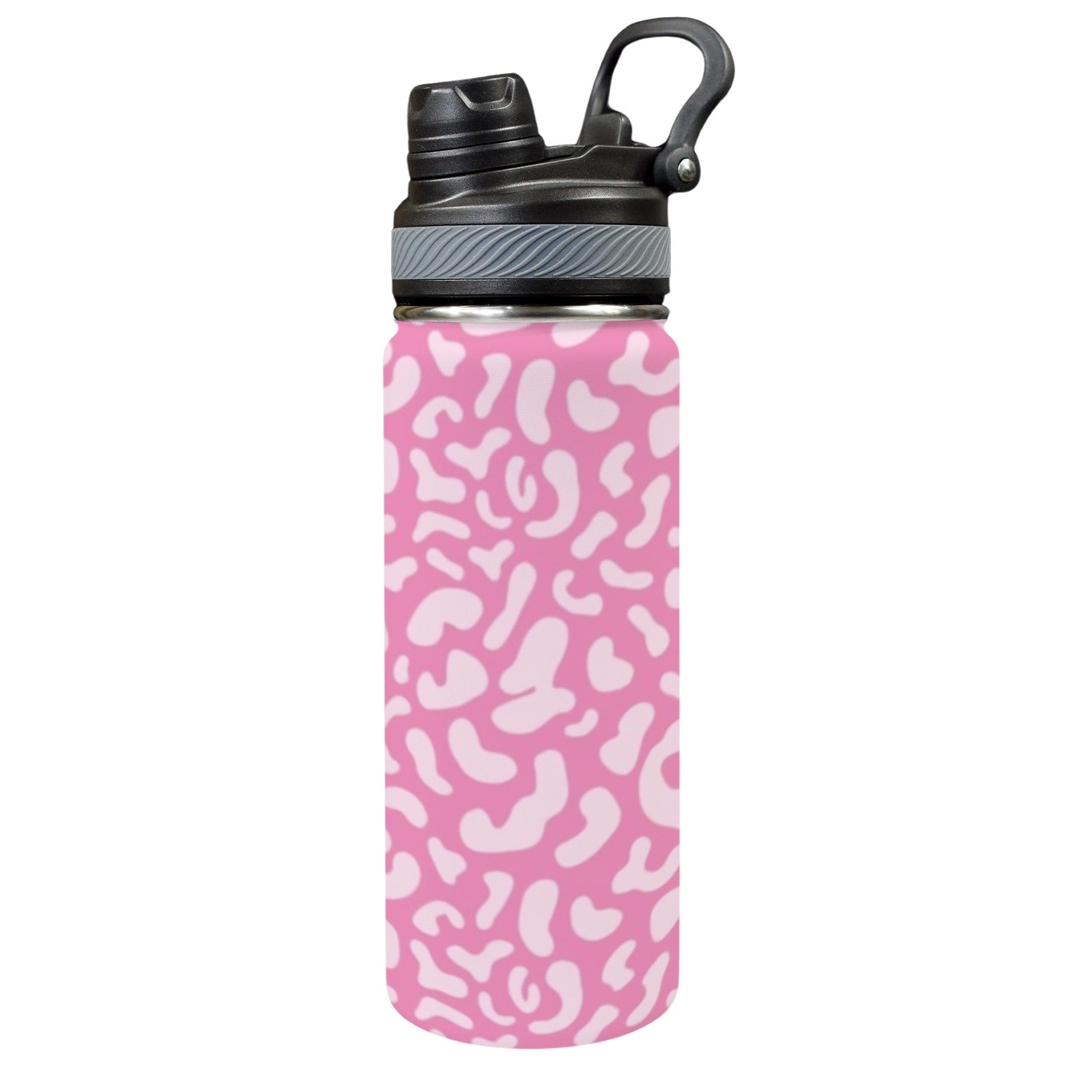Pink Leopard - Insulated Water Bottle with Dual-Use Lid (18oz) One Size Insulated Water Bottle with Dual-Use Lid (18oz) animal Printed Offshore