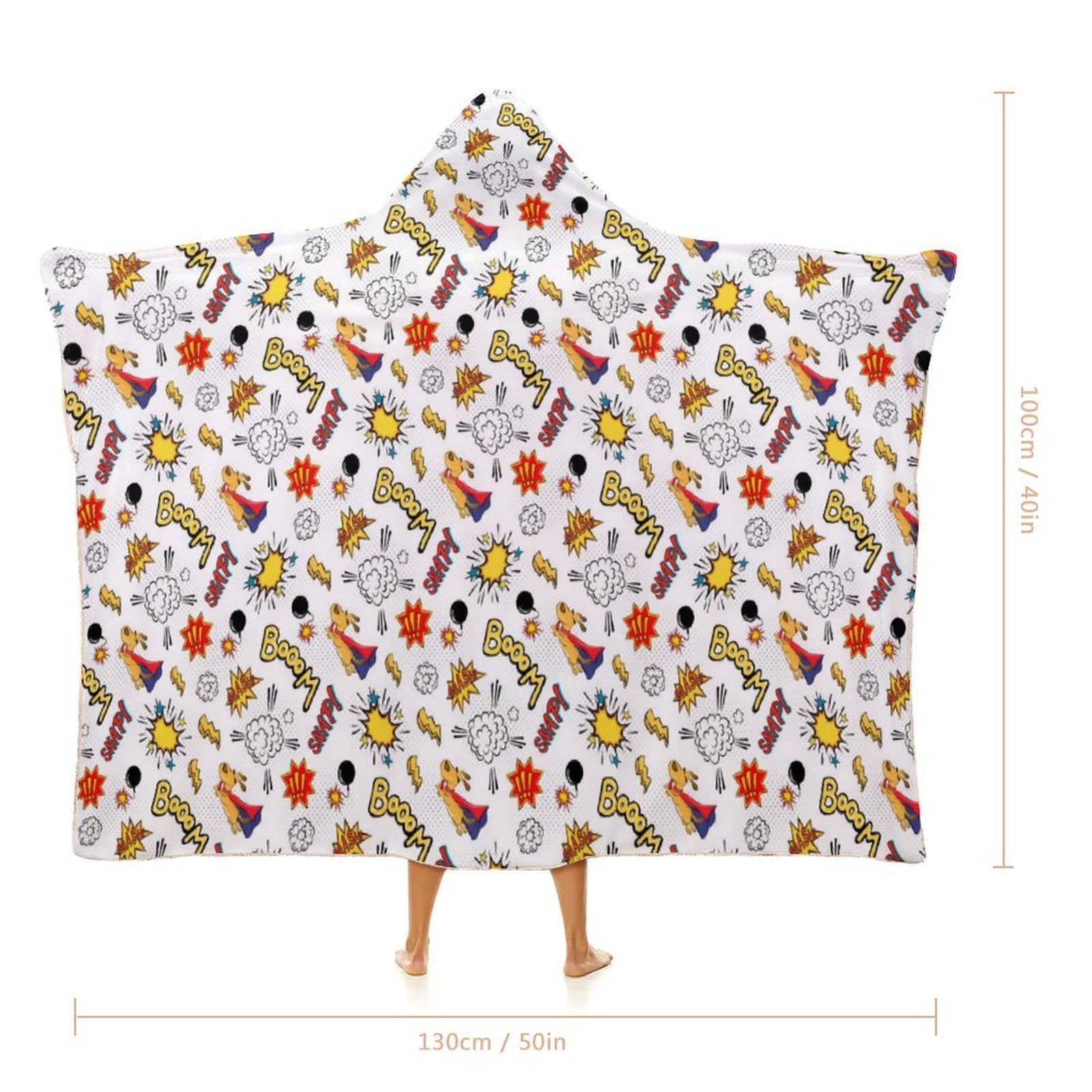 Super Dog, Comic Book Kids Hooded Blanket 100cm x 130cm Kids Hooded Blanket comic Printed Offshore