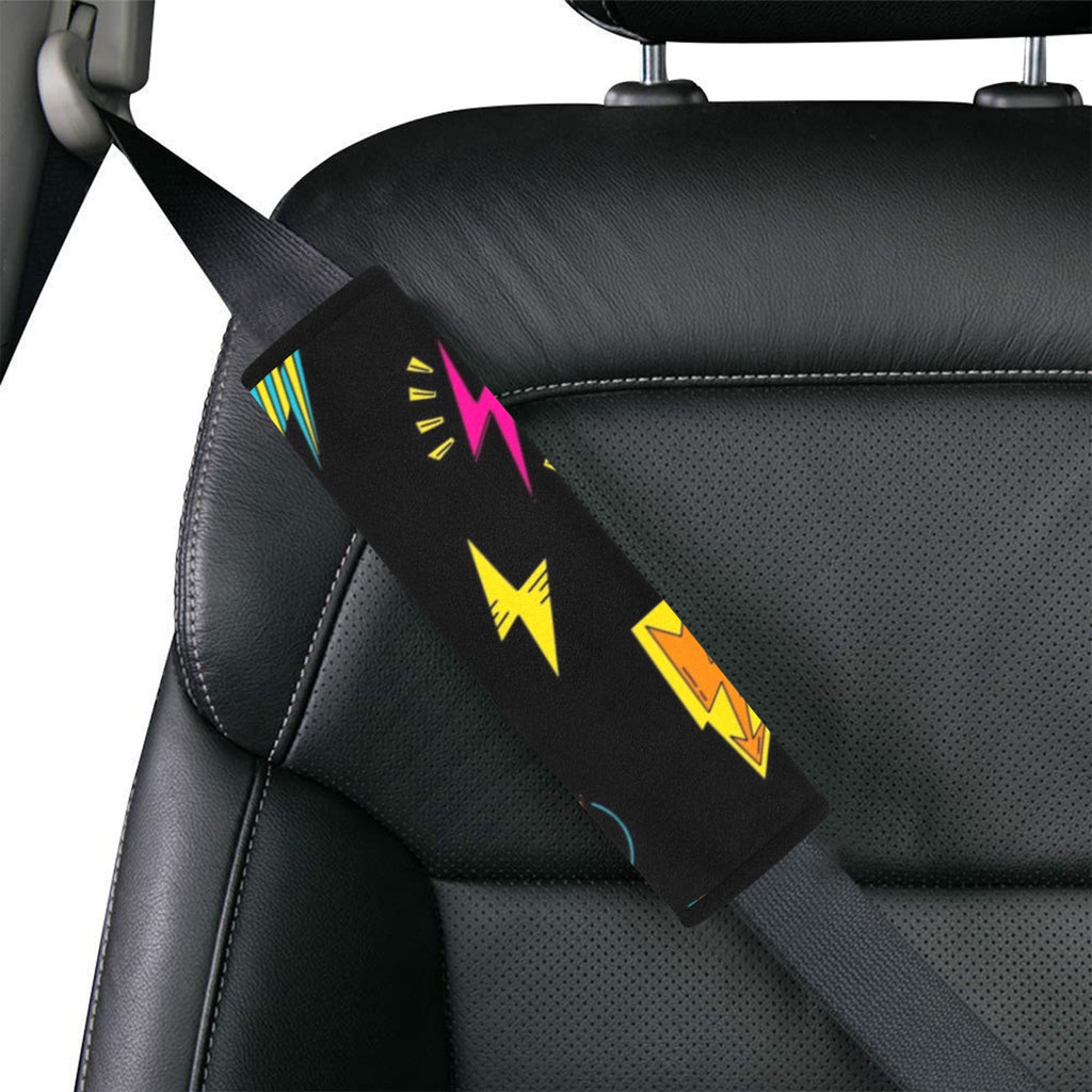 Fun Lightning Car Seat Belt Cover 7''x10'' (Pack of 2) Car Seat Belt Cover 7x10 (Pack of 2) comic Printed Offshore