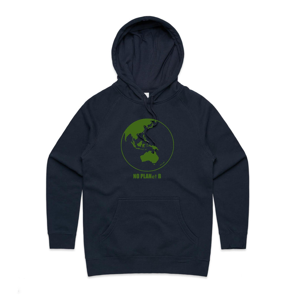 No Planet B - Womens Hoodie Navy Womens Hoodie Environment Printed In Australia