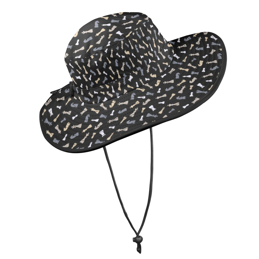 Chess Pattern Wide Brim Bucket Hat Wide Brim Bucket Hat Chess Games Printed Offshore