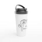 Just Breathe - White 15oz Stainless Steel Travel Mug Travel Mug Globally Fulfilled motivation positivity