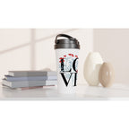 Love - White 15oz Stainless Steel Travel Mug Travel Mug Globally Fulfilled Love