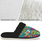 Crazy Characters Men's Fur Trim Thick-Sole Indoor Slippers Men's Fur Trimmed Slippers Printed Offshore Sci Fi