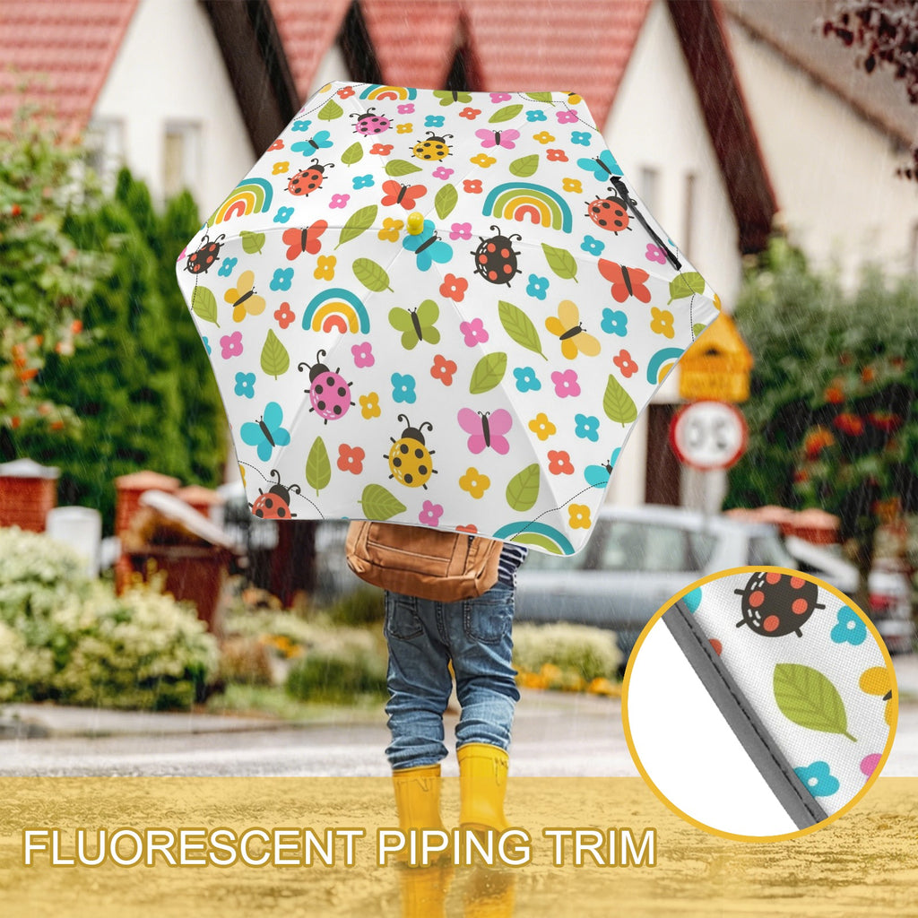Ladybugs And Rainbows Kids Safe Round Corner Umbrella Kids Safe Round Corner Umbrella animal Printed Offshore