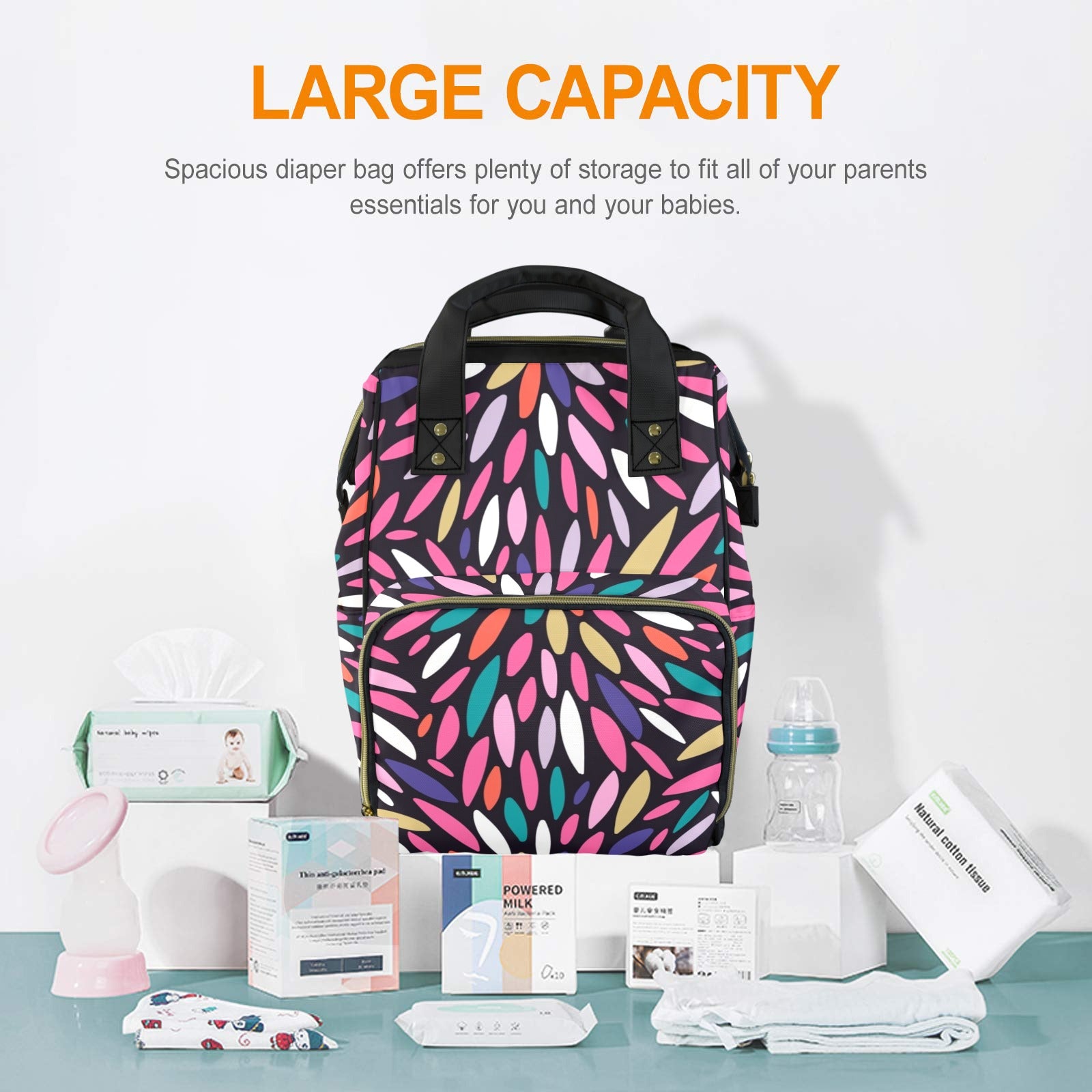 Colour Burst - Multi-Function Backpack, Nappy / Diaper Bag