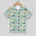 Parrots Kids Youth Short Sleeve Button Up Shirt