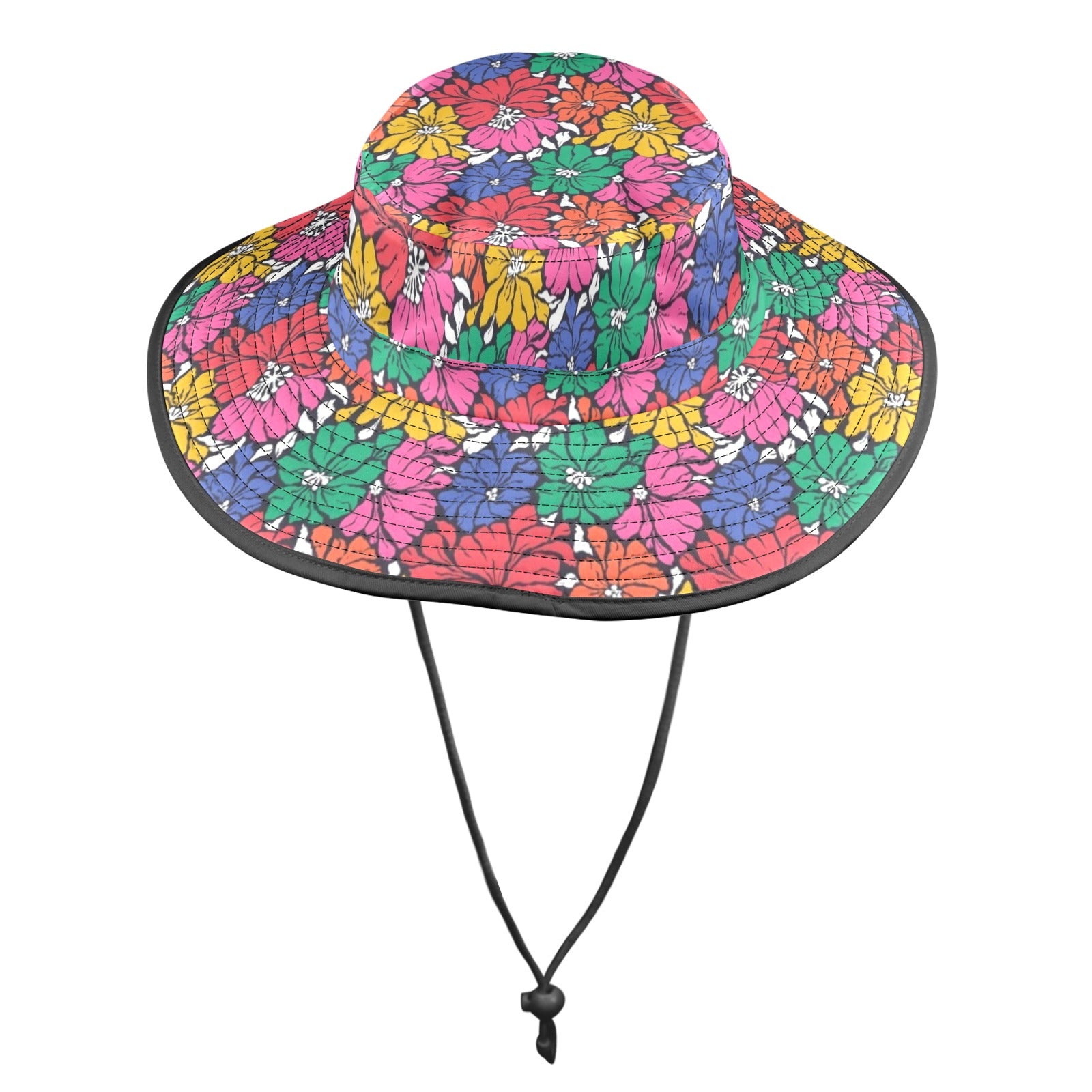 Bright And Bold Flowers - Wide Brim Bucket Hat Wide Brim Bucket Hat Plants Printed Offshore