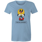 Feeling Confident - Womens T-shirt Carolina Blue Womens T-shirt Printed In Australia