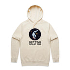 Getting Some Air, Skateboard Astronaut - Mens Hoodie Ecru Mens Hoodie Printed In Australia Space