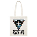 Adventure Awaits Parcel Canvas Tote Bag Default Title Small Tote Bag Printed In Australia Space
