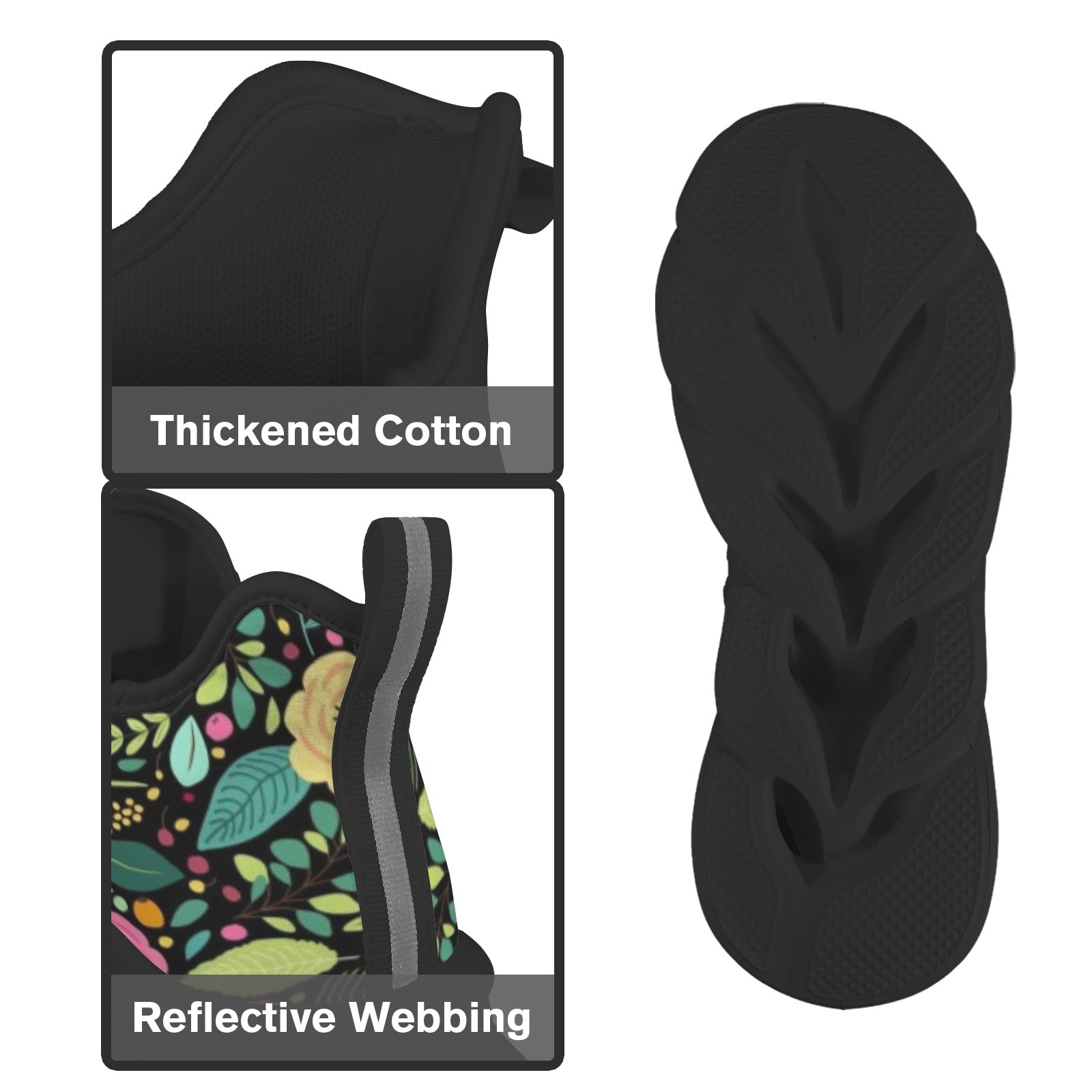 Bright Floral And Leaves Women's Twisted Sole Sneakers