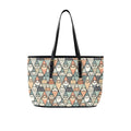 Diamond Cat Pattern PU Leather Tote Bag Large One Size Leather Tote Bag-Large Printed Offshore