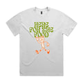 Here For The Food AS Colour Heavy Faded Tee Unisex Faded White Heavy Faded T-shirt Food Printed In Australia