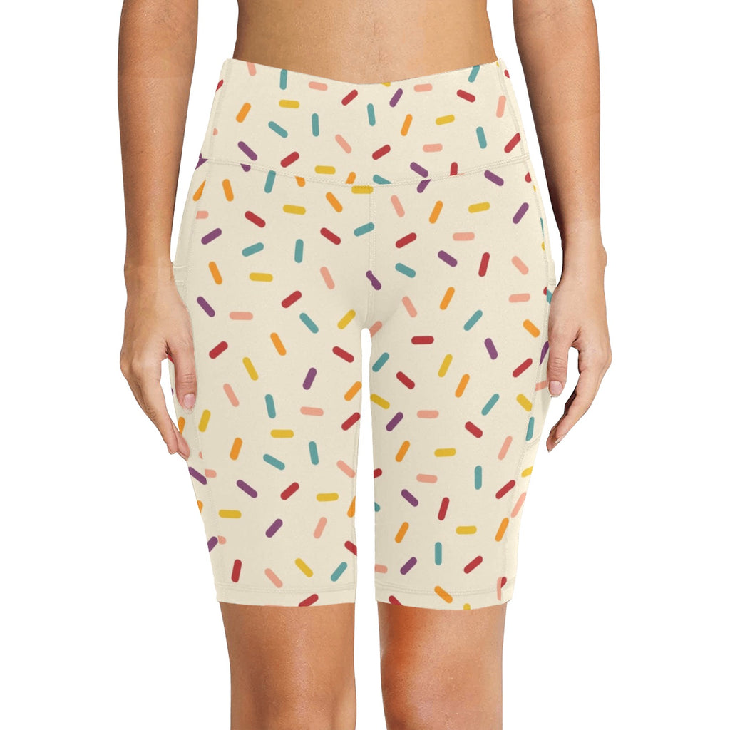 Sprinkles Women's Bike Shorts With Side Pockets Women's Bike Shorts Food Printed Offshore