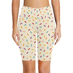 Sprinkles Women's Bike Shorts With Side Pockets Women's Bike Shorts Food Printed Offshore