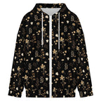 Dark Floral With Butterfly Women's Full-Zip Hoodie