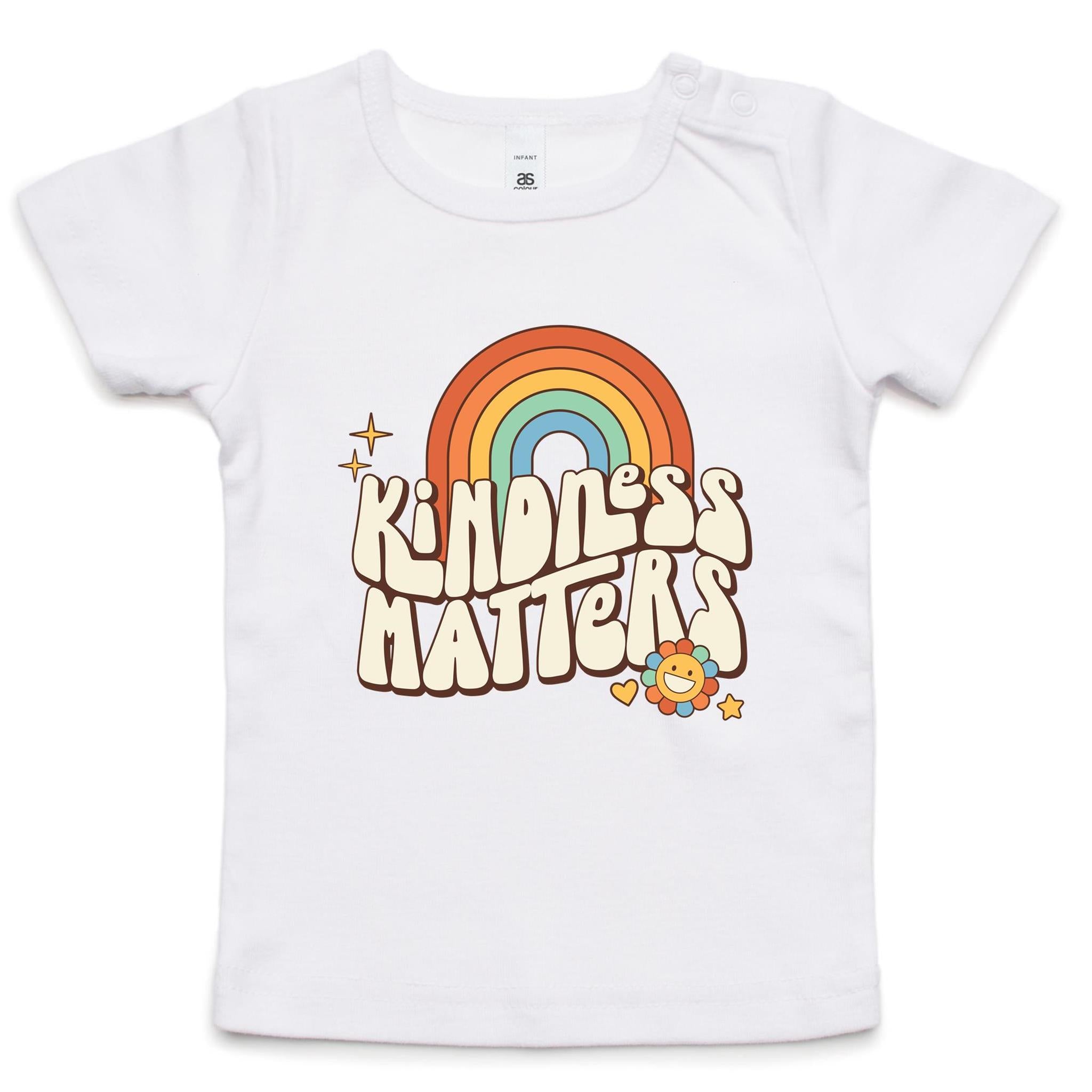 Kindness Matters - Baby T-shirt White Baby T-shirt Kindness Positivity Printed In Australia Retro