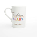 Personalise - Teaching Fills My Heart - White 10oz Porcelain Slim Mug Default Title Personalised Porcelain Mug