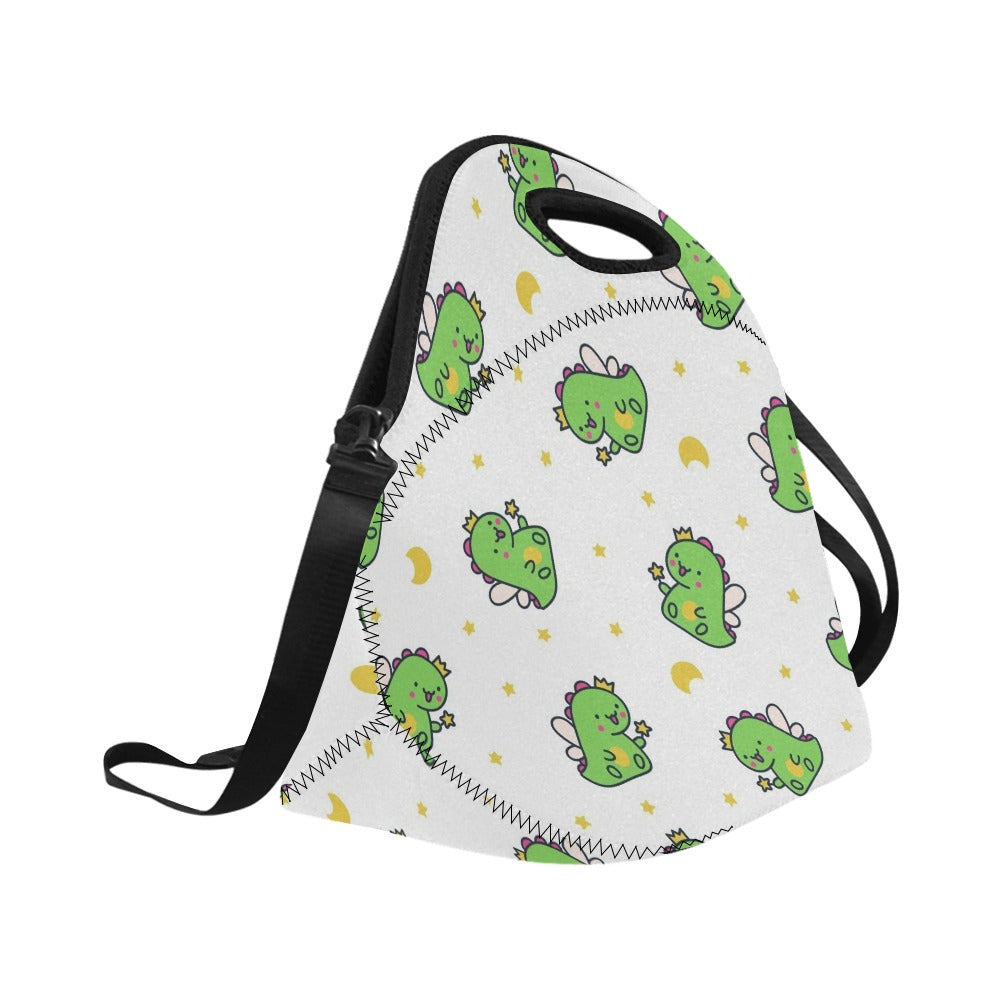 Dinosaur Fairy Neoprene Lunch Bag/Large (Model 1669) Neoprene Lunch Bag animal Printed Offshore