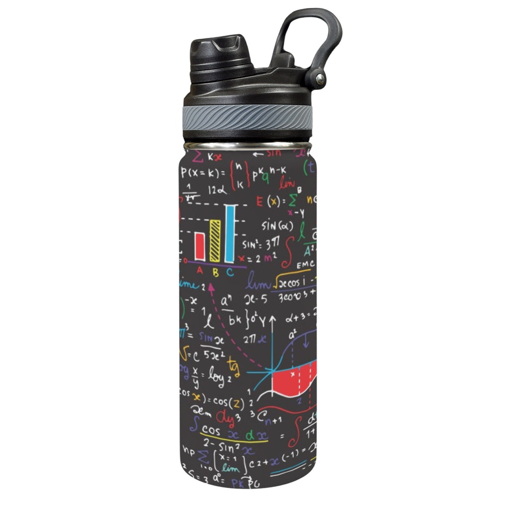 Colourful Maths Formulas - Insulated Water Bottle with Dual-Use Lid (18oz) One Size Insulated Water Bottle with Dual-Use Lid (18oz) Maths Printed Offshore