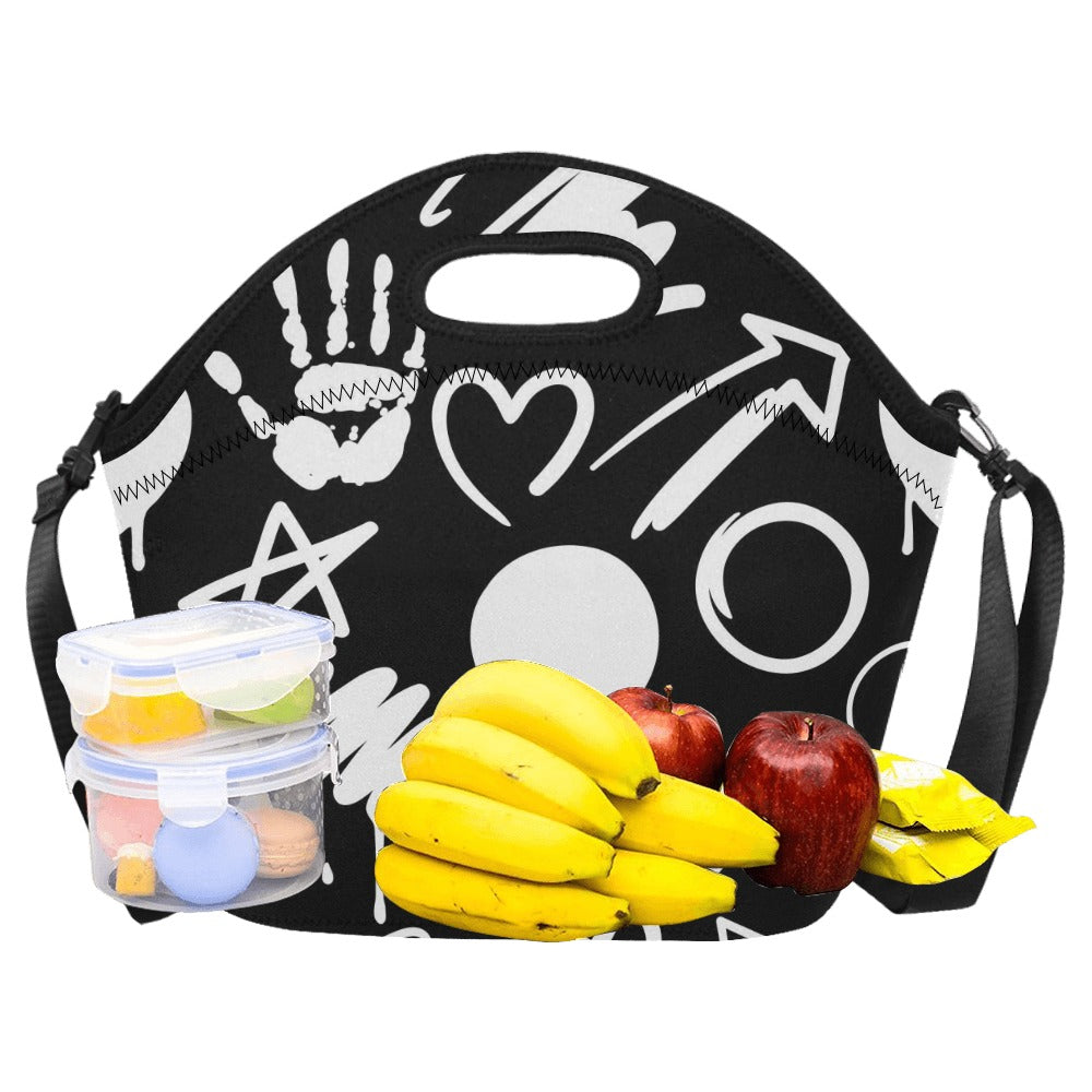 Bold Graffiti - Neoprene Lunch Bag Neoprene Lunch Bag Printed Offshore