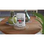 Personalise - Teacher Mode On - White 15oz Ceramic Mug Personalised 15oz Mug customise Globally Fulfilled personalise Teacher