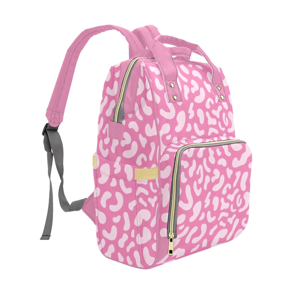Pink Leopard - Multi-Function Backpack, Nappy / Diaper Bag