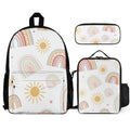 Pastel Rainbows Three Piece Backpack Set white One size Three Piece Backpack Set Printed Offshore