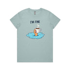 I'm Fine Women's AS Colour T-shirt Pale Blue Womens T-shirt Printed In Australia