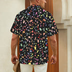 Quavers, Music Notes Men's Short Sleeve Hawaiian Shirt Men's Hawaiian Shirt (New) Music Printed Offshore