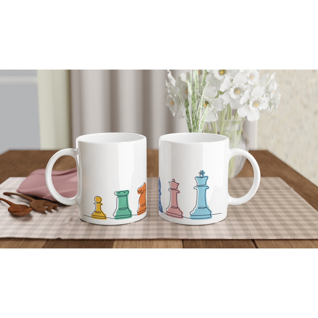 Chess - White 11oz Ceramic Mug White 11oz Mug Games Globally Fulfilled