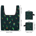 Cactus On Black - Collapsible Shopping Bag