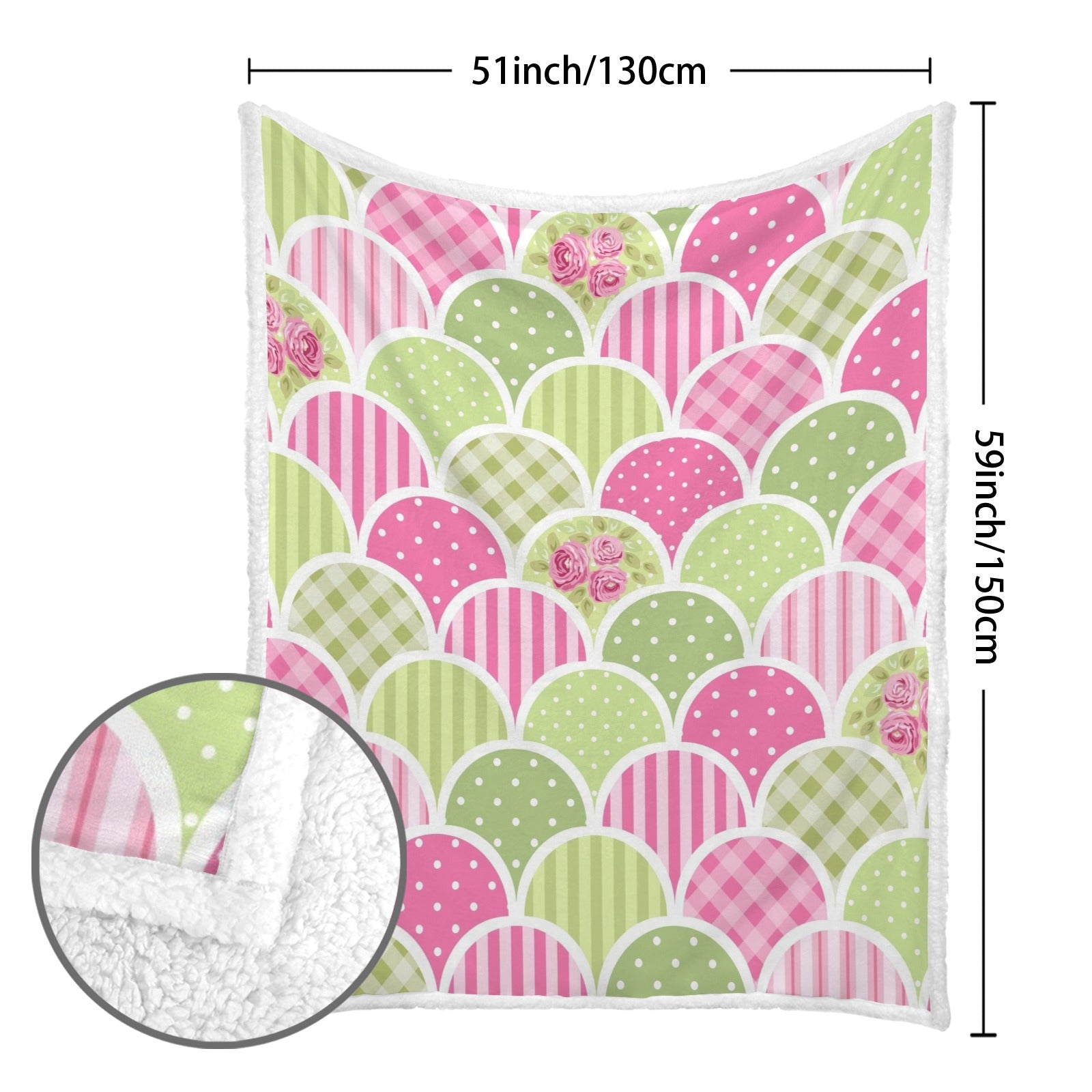 Floral Tabs - Double-Layer Fleece Blanket 51"x59"