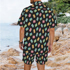 Colourful Cassettes Men's Hawaiian Shirt & Shorts Set Men's Hawaiian Shirt & Shorts Set Music Printed Offshore