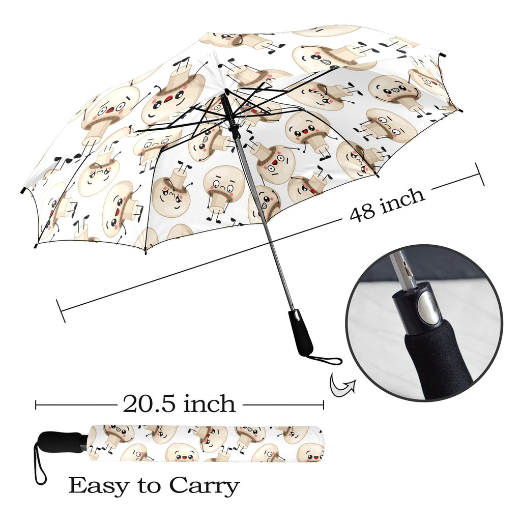 Cute Mushrooms - Semi-Automatic Foldable Umbrella (Model U12) Semi-Automatic Foldable Umbrella (U12)